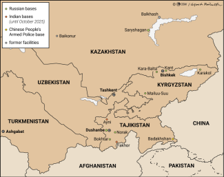 Map 2. Foreign military bases in Central Asia