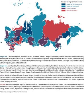 Map. Model of local government organisation in Russia’s regions