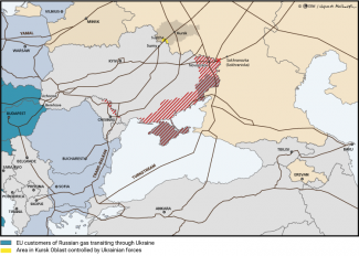 Map. Ukraine’s role on the map of gas export pipelines to the EU