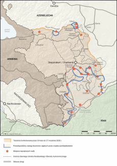 Mapa obszaru konfliktu o Górski Karabach