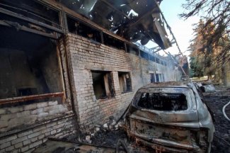Zdjęcie przedstawia zniszczenia w obwodzie donieckim 