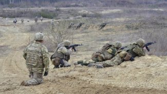 Ukrainian army and 3-15 infantry Soldiers partner for section live-fire exercise