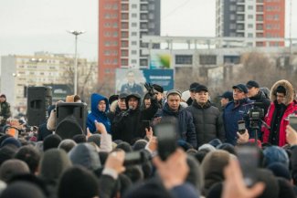 Zdjęcia z protestów w Aktau