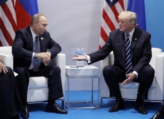 The first meeting of Presidents Putin and Trump